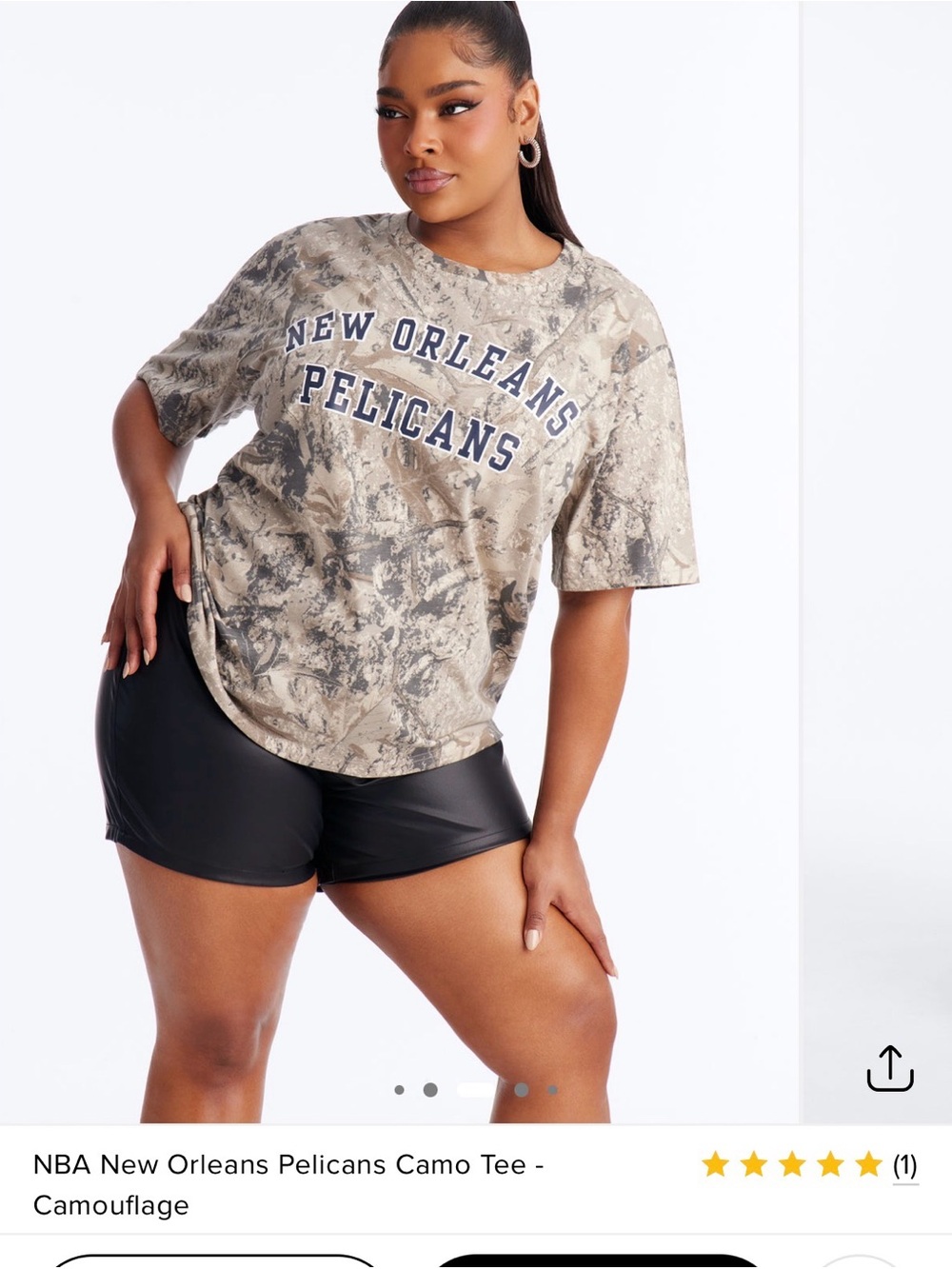 Fashion Nova New Orleans Pelicans Camo Tee - Beige/Gray